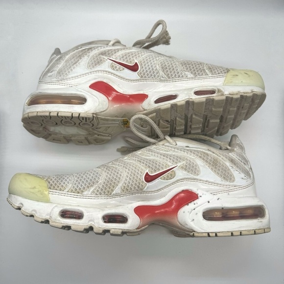 Nike Air Max Plus White Track Red Sneakers - Picture 4 of 9